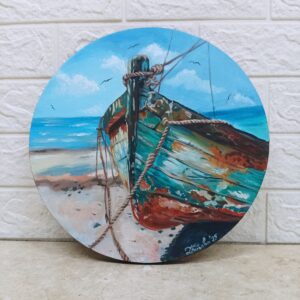 Старата лодка - картина с маслени бои